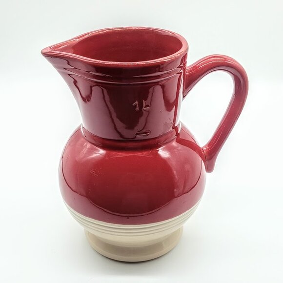 Emile Henry France Red 1 Liter Ceramic Pitcher - Picture 1 of 6